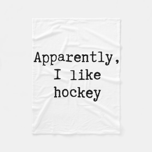 Apparently I Like Hockey Funny Mom Dad Sister Brot Fleecefilt (Framsidan)