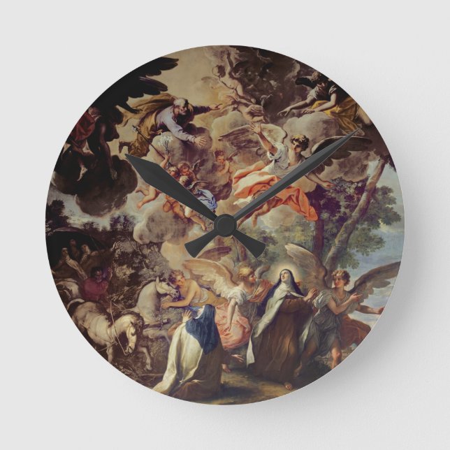 Apparition av St Joseph till St Theresa Rund Klocka (Framsida)