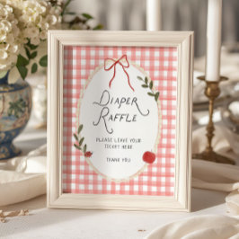 Äppel Baby Shower Blöja Lotteri Poster