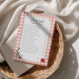 Äppel Baby Shower Gissa Vem Spelkort Inbjudningar