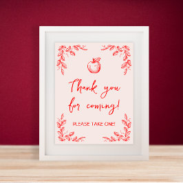 Äppel Handritad Baby Shower Fördelar Tecken Poster