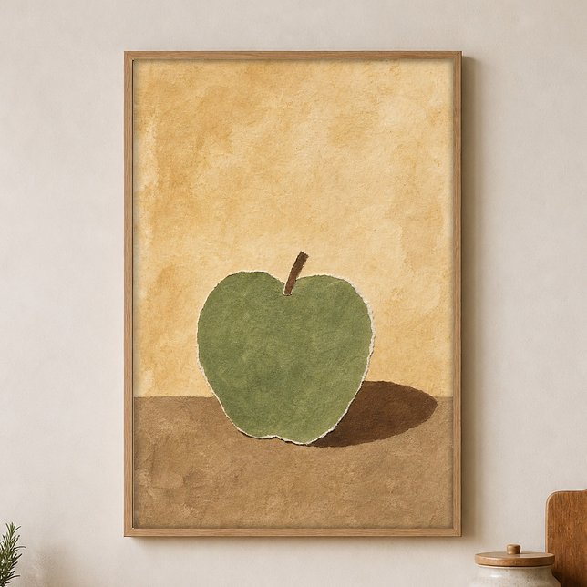 Äppel och dess skugga Vattenfärgposter Poster (Shown framed for scale. Poster ships unframed; frames are an optional add-on.)