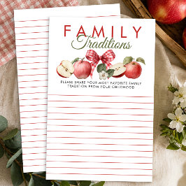 Äppel- och gingham-baby shower Familjetraditioner