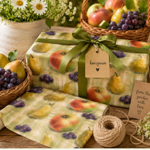 Äppel Päron Gårdshus Frukt Inpackningspapper Presentpapper