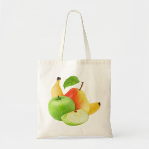Äppel, päron och bananer tygkasse