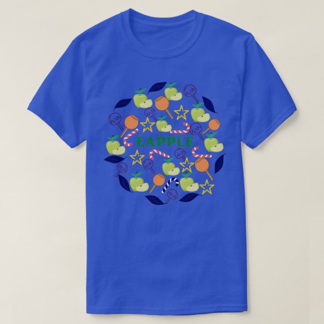 Äppeläpplen av grönt t shirt (Design framsida)