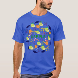 Äppeläpplen av grönt t shirt