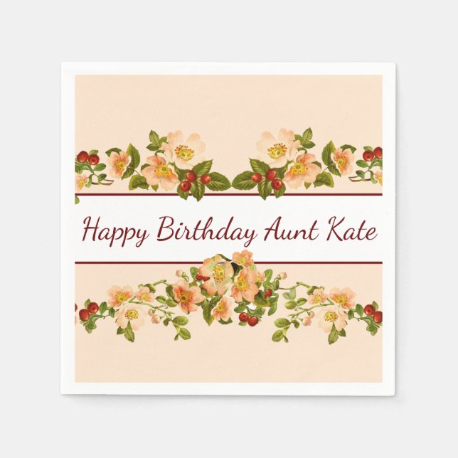 Äppelblom och bär Kvinnligt Pappersservett (Framsidan)