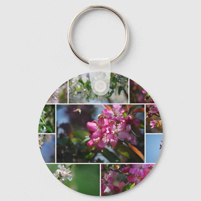 ÄppelBlommar och honungsbin Nyckelring (Framsida)