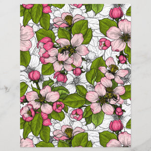 Äppelblommar på vitt