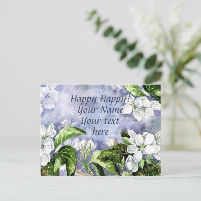 Äppelblommar Vykort (Stående Fram)