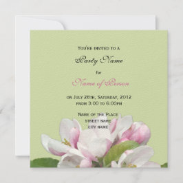 Äppelblommor, alla partikomeddelanden inbjudningar