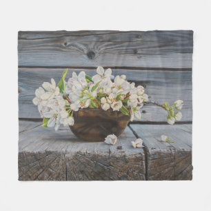 Äppelblomster Stilleben – Original Fin Konsttryck Fleecefilt
