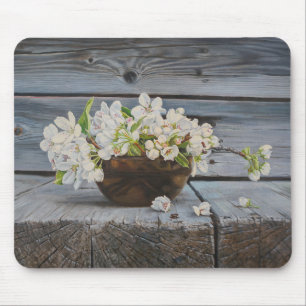 Äppelblomster Stilleben - Original Finkonsttryck Musmatta