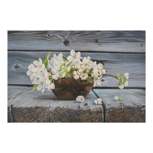 Äppelblomster Stilleben – Original Konsttryck Fototryck (Framsidan)