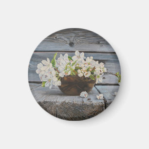 Äppelblomster Stilleben – Original Konsttryck Magnet