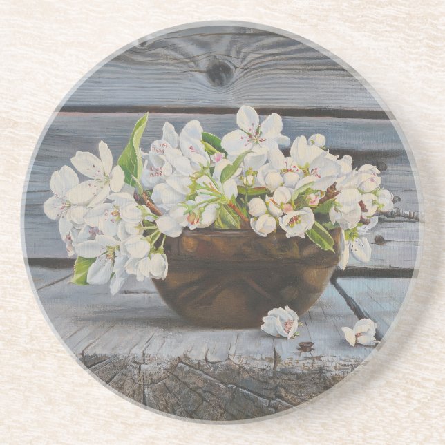 Äppelblomster Stilleben – Original Konsttryck Underlägg (Framsidan)