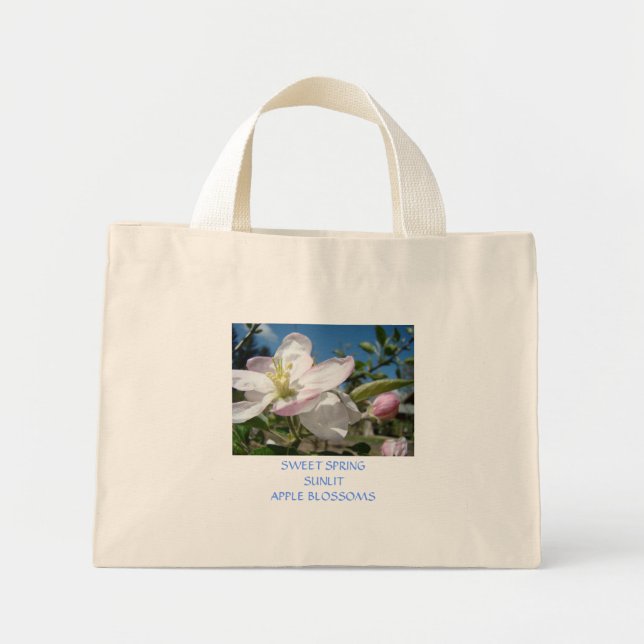 Äppelblomsterväska CANVAS STRANDVÄSKA Mini Tygkasse (Framsidan)