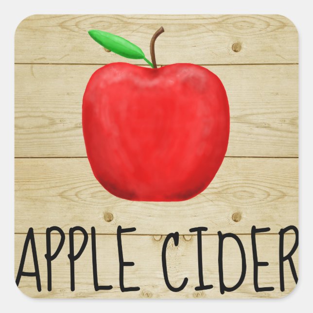 Äppelcider Red Apple Fyrkantigt Klistermärke (Framsida)