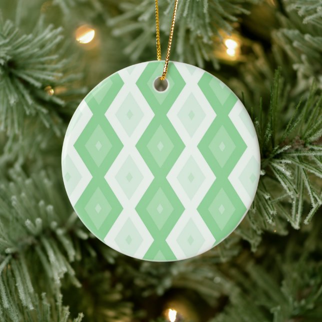 Äppeldiamant mönster grönt julgransprydnad keramik (Träd)