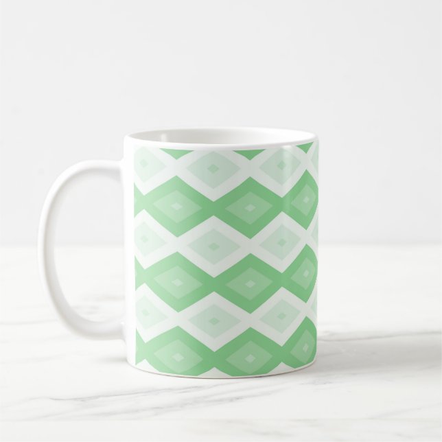 Äppeldiamant mönster grönt kaffemugg (Vänster)