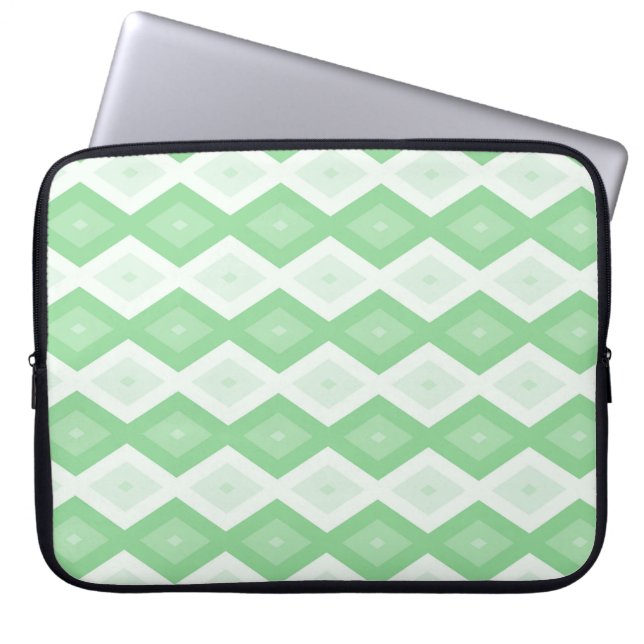 Äppeldiamant mönster grönt laptop fodral (Framsidan)