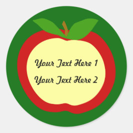Äppeletiketter för köks- eller klassrum runt klistermärke