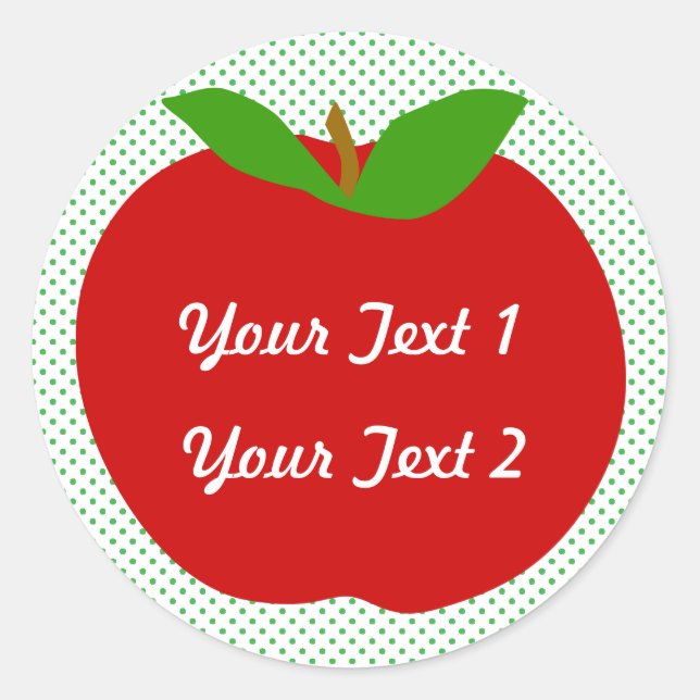 Äppeletiketter Runt Klistermärke (Framsida)