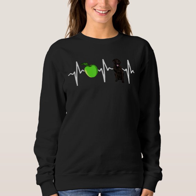 Äppelflata Jackat Retriever-pulsslag Hund T Shirt (Framsida)