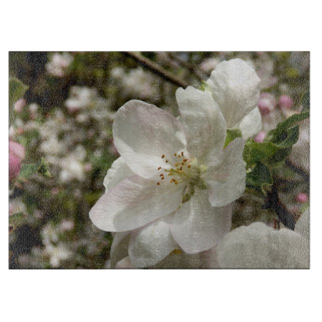Äppelförpackning (Apple Blommar Decorative Glass C (Framsidan)