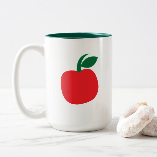 Äppelfrukt  Två-Tonad mugg (Med munk)