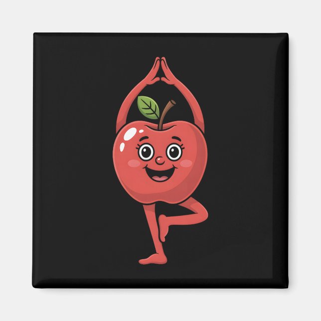 Äppelfrukt Yoga  Magnet (Framsidan)