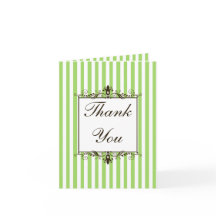 Äppelgrönt, brunt, vitrandigt tackkort