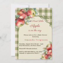 Äppelgrönt gingham-flicka Baby Shower