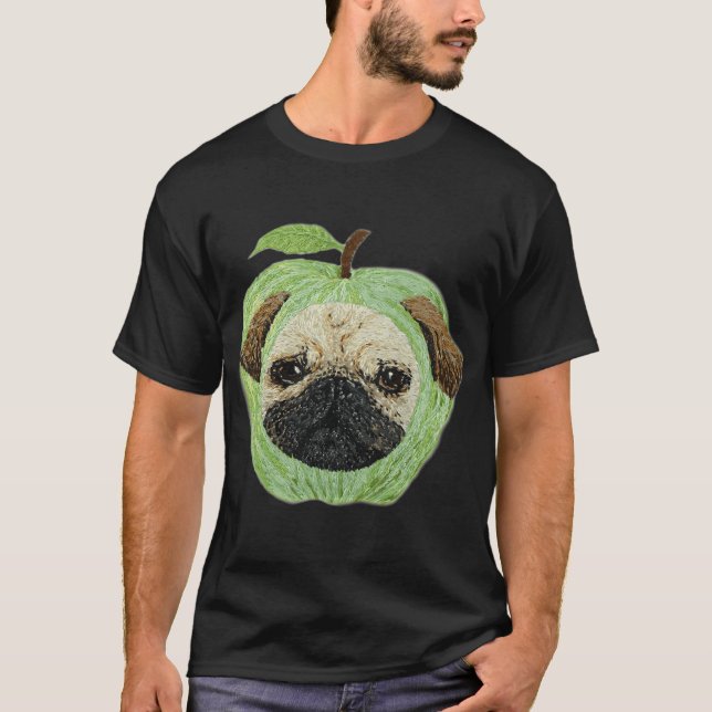 Äppelhuvad mops t shirt (Framsida)