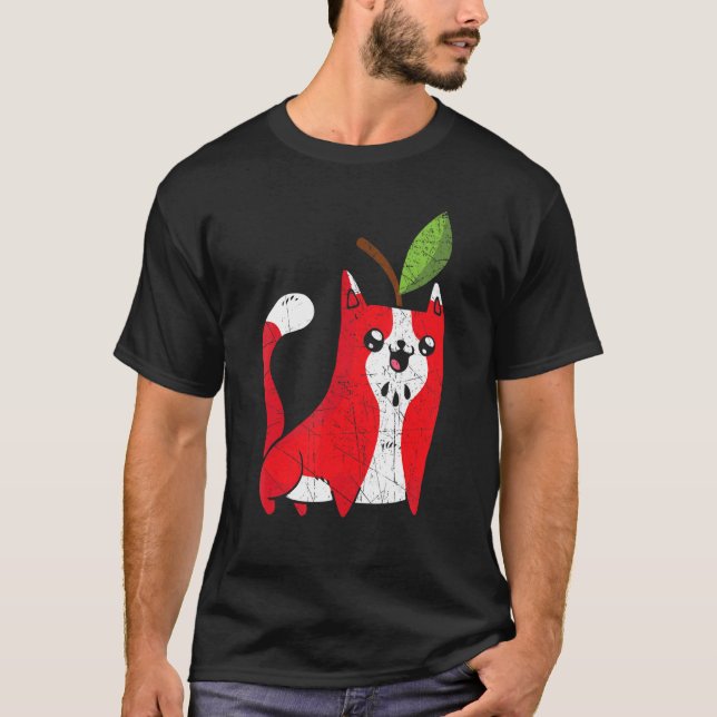Äppelkatt Äppelplockningsgrupp Äpple Frukt T Shirt (Framsida)