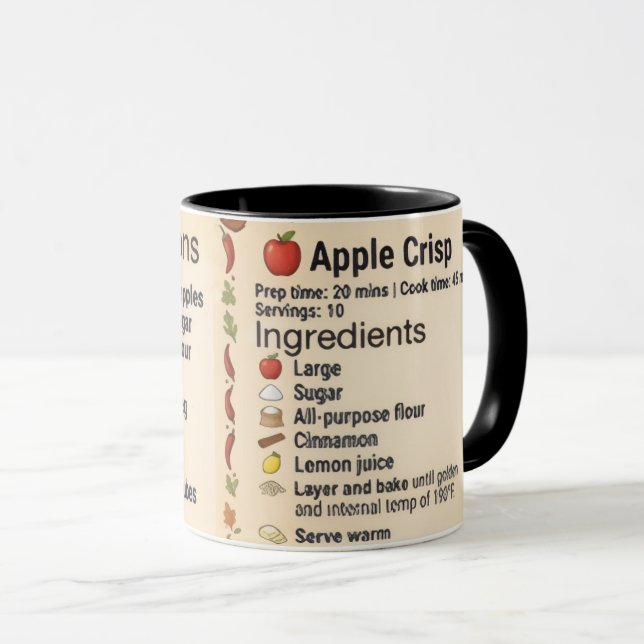 Äppelkrispmottot Keramiskt Kaffe Mugg Kökspresent (Framsida höger)