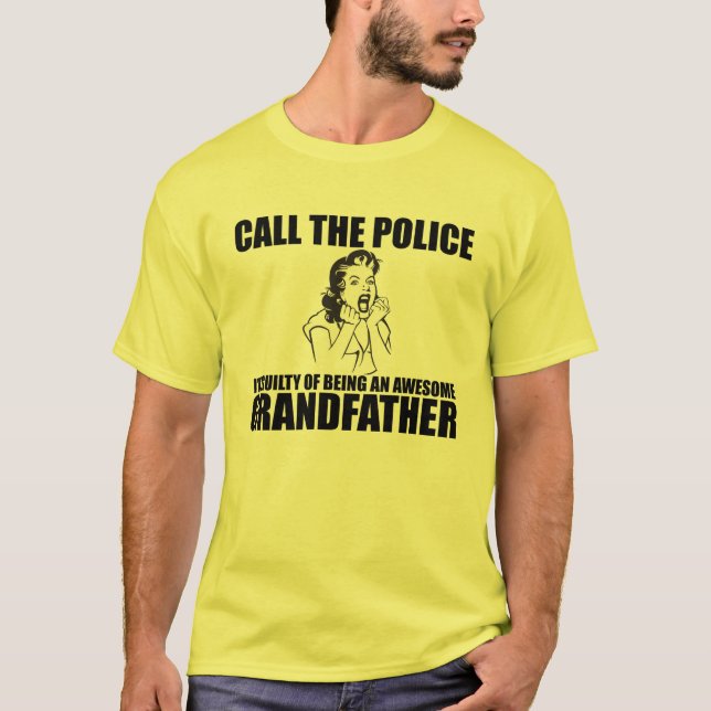 APPELL POLISEN mig förmiddag EN FARFAR T-shirt (Framsida)