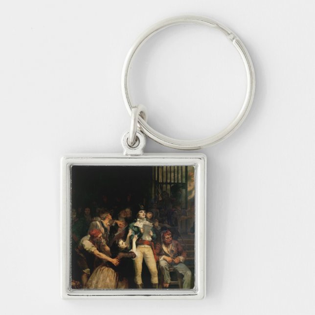 Appellen för de sist offren av skräcken fyrkantig silverfärgad nyckelring (Framsidan)