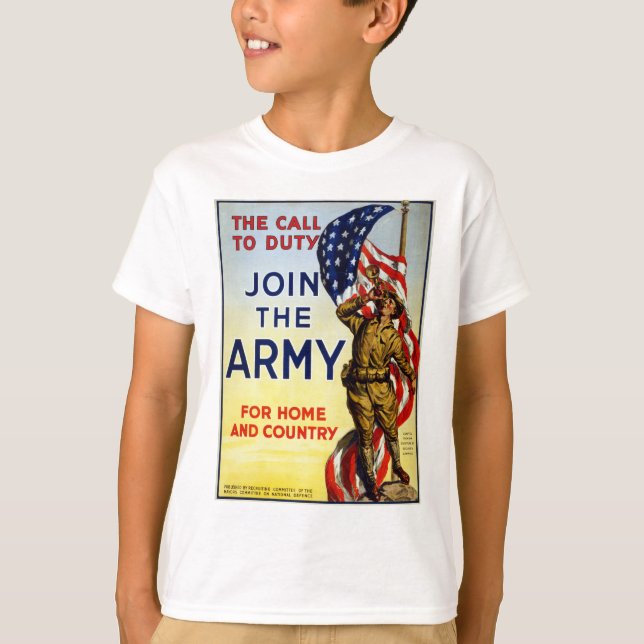 Appellen till arbetsuppgiften - gå med affischen t shirt (Framsida)