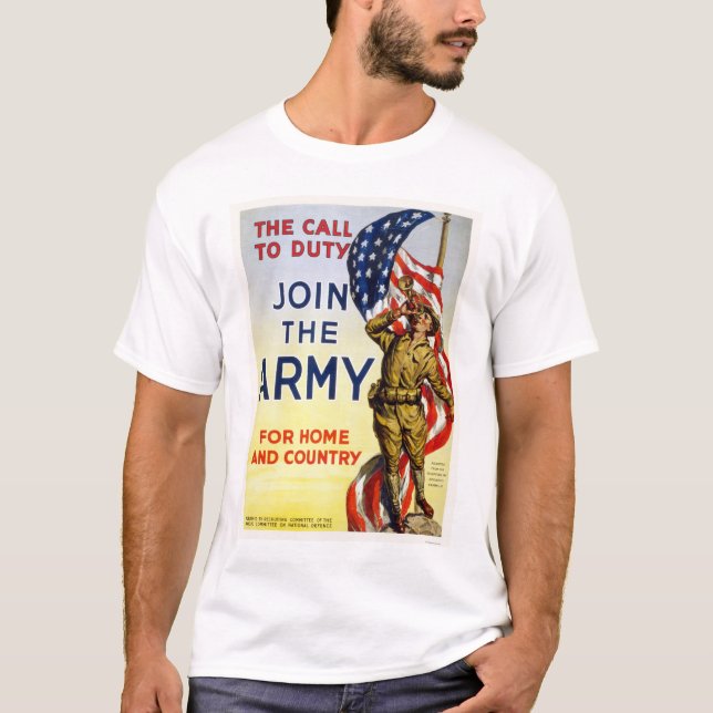 Appellen till arbetsuppgiften - gå med armén för t-shirt (Framsida)