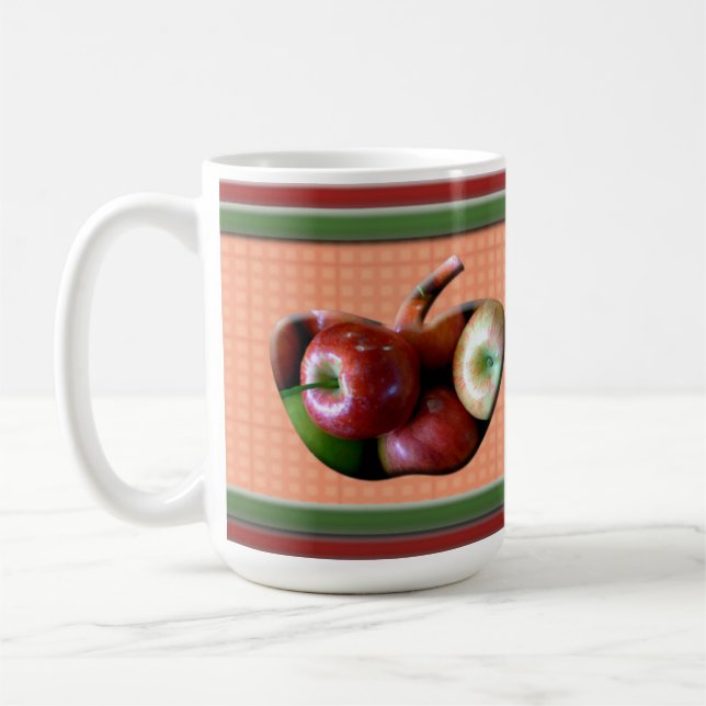 Äppelmugg Röd & Grön Kaffemugg (Vänster)