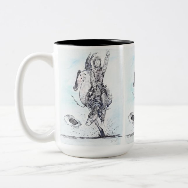 äppelögd Bronc Två-Tonad Mugg (Vänster)