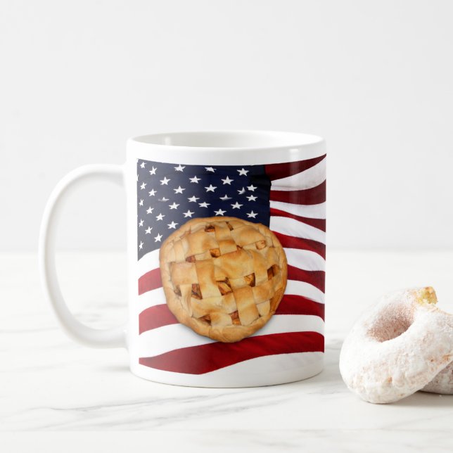 Äppelpaj med amerikansk flagga kaffemugg (Med munk)