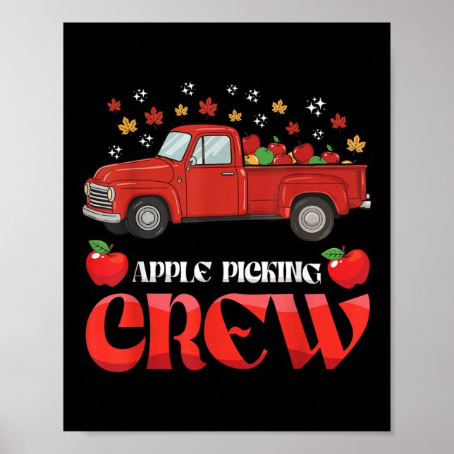 Äppelplockningsgrupp Äpple Lastbil Kärlek Äppleplo Poster (Framsidan)