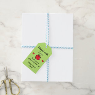 Äppelpresentförpackningar för babykalas presentetikett