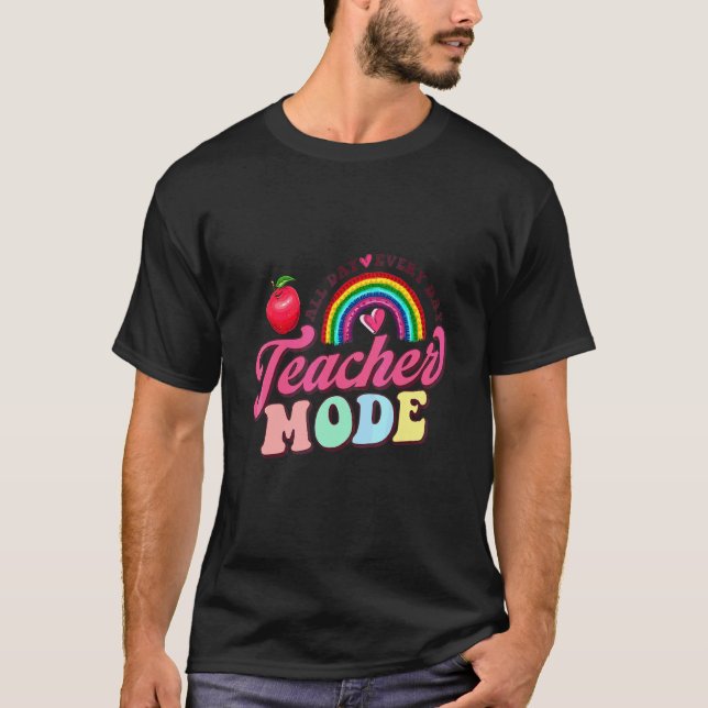 Äppelregnbåge Lärarläge Klänning För Lärare T Shirt (Framsida)