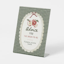 Äppelretro-gingham-råd till blivande bruden
