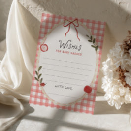 Äppelröd Gingham Baby Shower Önskningar för Bebis