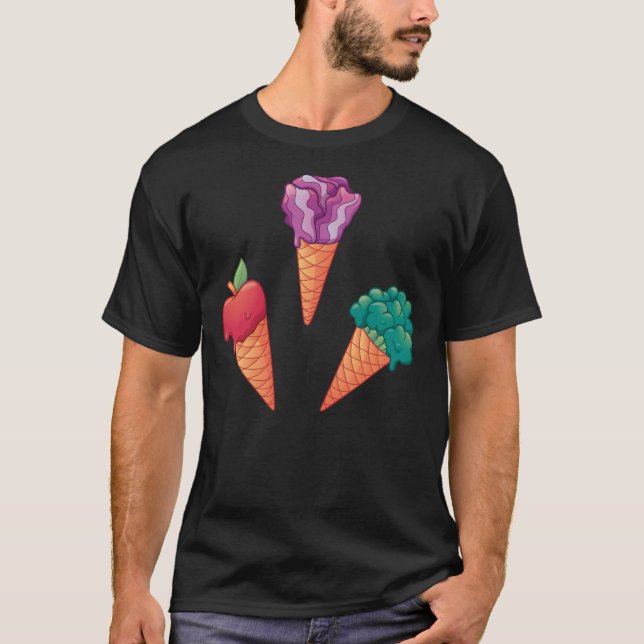 Äppelrödkål och broccoli veggie Ice kräm fa T Shirt (Framsida)